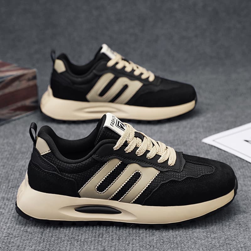 Tênis esportivos casuais para corrida, tênis versáteis e modernos com sola grossa estilo "dad shoes".