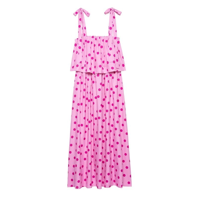 Longo Nova Primavera Verão Moda Alças Largas Vestido Feminino Sem Mangas Bainha Plissada Vestidos Midi Femininos 202609L