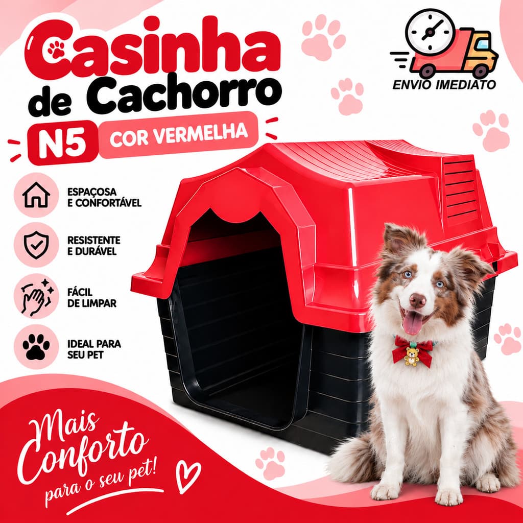 Casinha De Cachorro N5 ou N4 Pet House Casa Pet Para Cachorro de Porte Pequeno e Médio várias cores