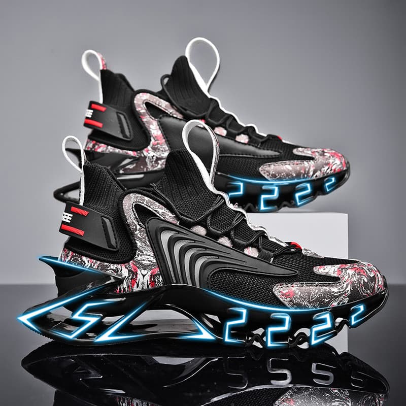 Tênis de corrida unissex, tênis de basquete, tênis esportivos com design de lâmina, respiráveis, tênis estilo "dad shoes