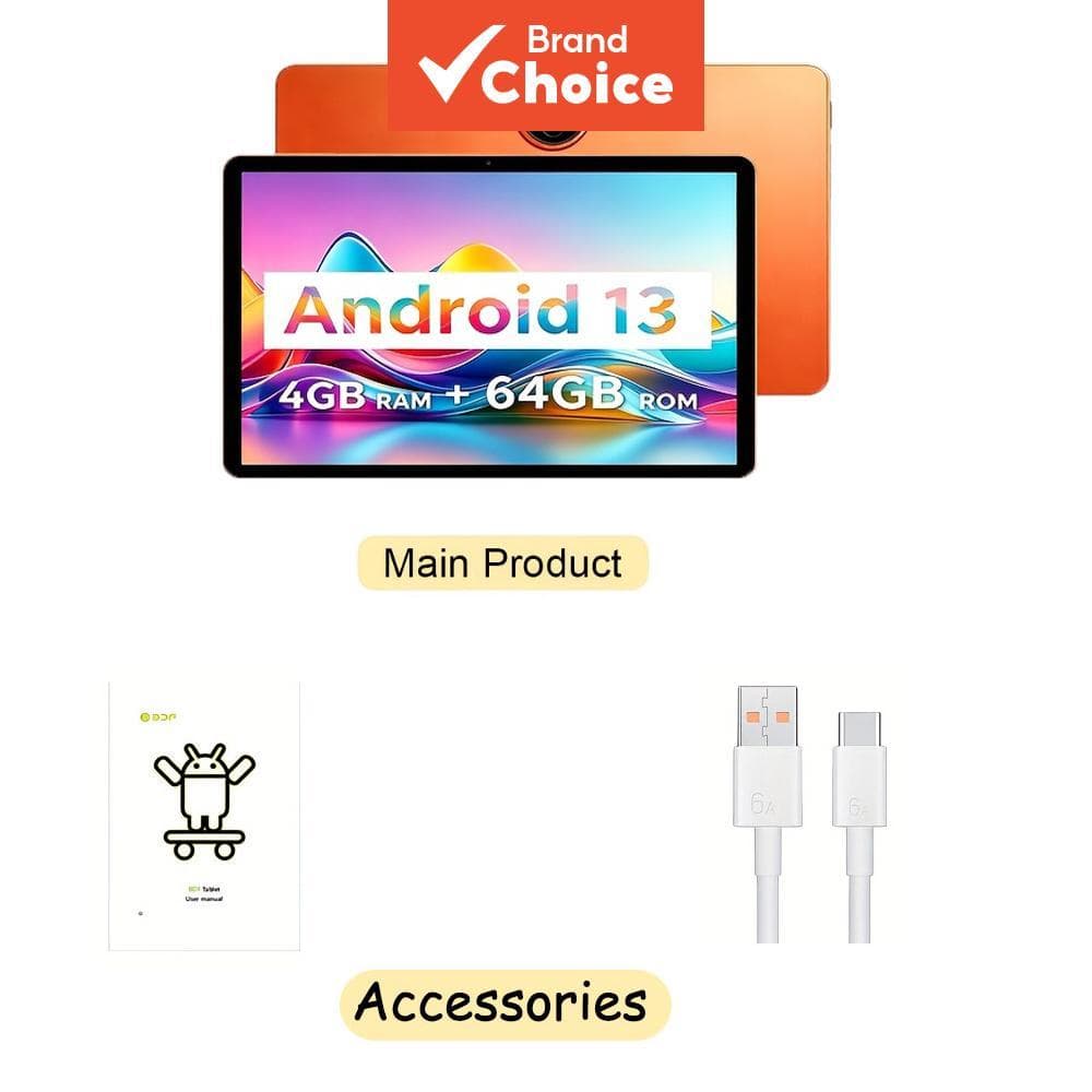 Tela original Android de 10,1 polegadas, 4 GB de RAM + 64 GB de ROM, display IPS 1280x80, suporta câmeras duplas, Wi-Fi