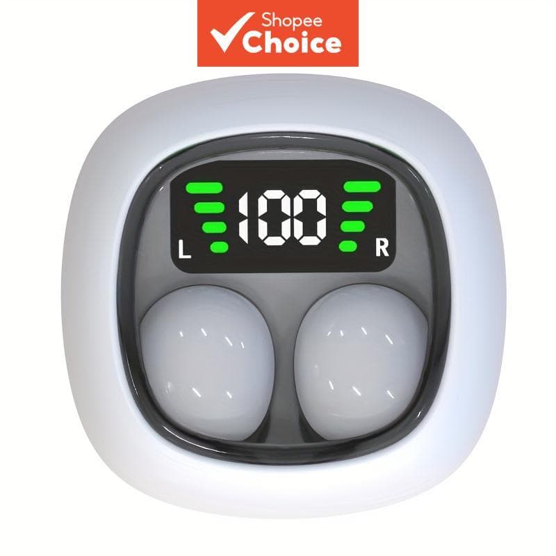 Fones de Ouvido Bluetooth TWS, Fones de Ouvido Dinâmicos com Graves Potentes, Display Digital LED, Chamada HD, Redução