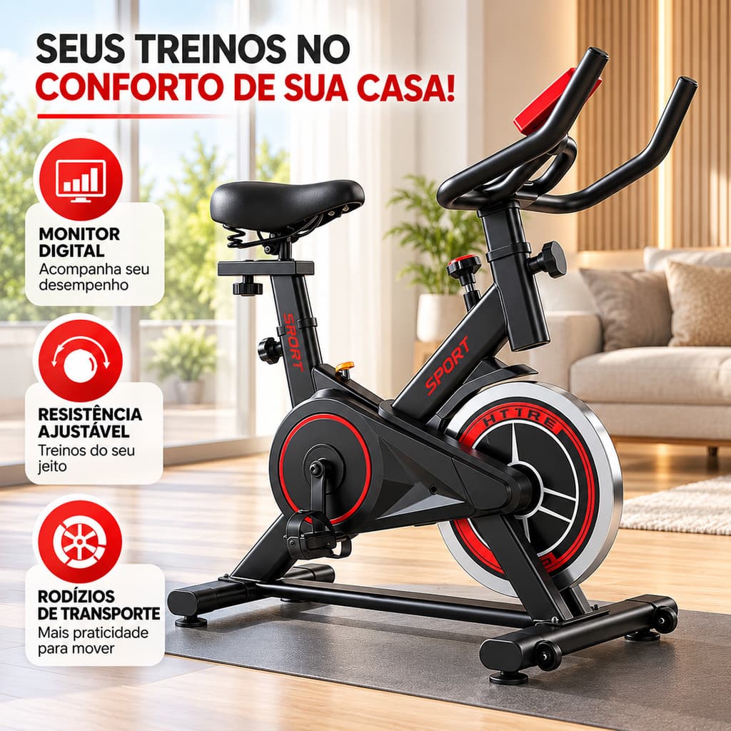 Bicicleta Ergométrica Spinning,Banco Ajustável,Silenciosa Painel Display,Fitness Profissional Treino Esportivo,Academia