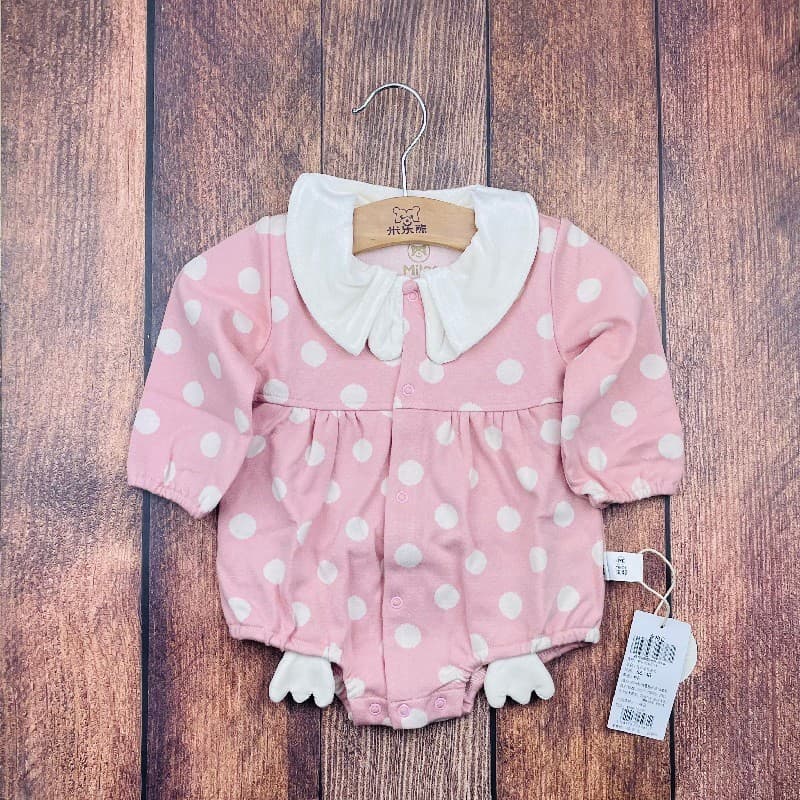 Mile urso primavera outono roupas infantis da menina do bebê puro algodão malha orelhas de coelho bebê macacão roupa int