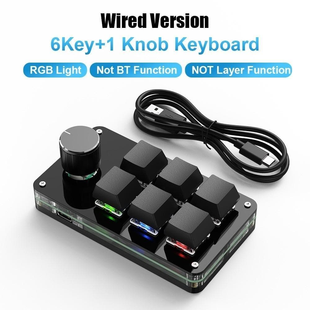 Mini Teclado De Programação Personalizado , Teclados Para Jogos Com Fio USB , 6 Teclas , 1 Botão , Mecânico Hot Swap