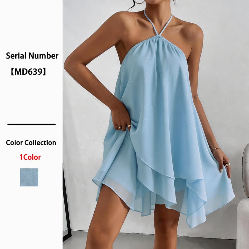 Vestido Feminino com Lantejoulas e Alças, Costas Nuas, Irregular, Vestido de Festa da Moda