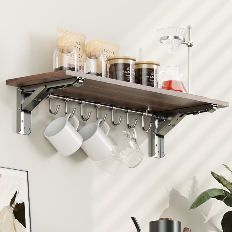 Suporte dobrável de aço inoxidável, Rack de tempero de parede sem perfuração, montado na parede, suporte de prateleira t