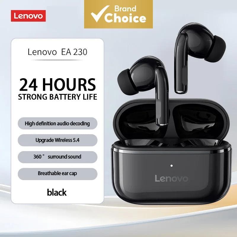 Fones de ouvido Lenovo EA230: fones de ouvido Bluetooth TWS 5.4, bateria de até 40h, baixa latência, som HiFi, ajuste