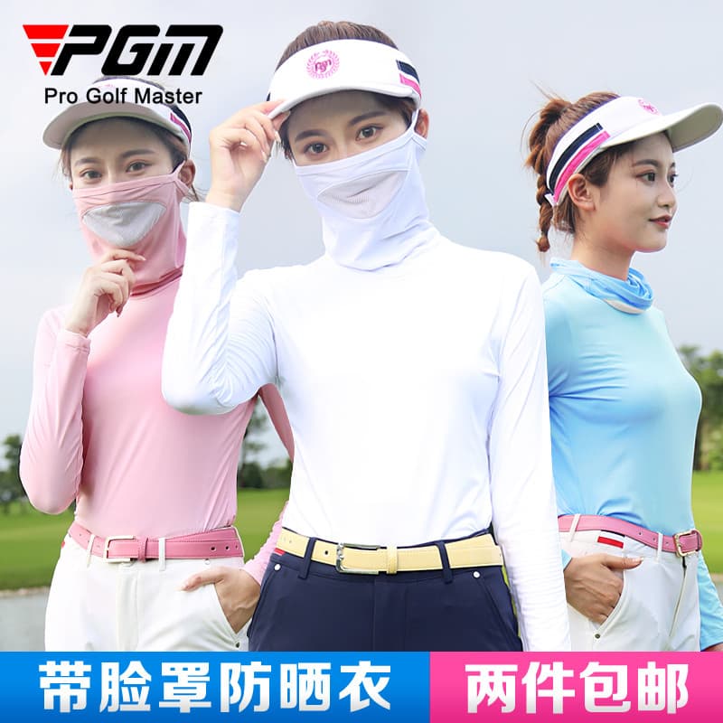 PGM Golf Protetor Solar Base Senhoras Roupas de Seda Gelo UPF40 + com Protetor Solar Máscara Facial Roupas de Verão Roup