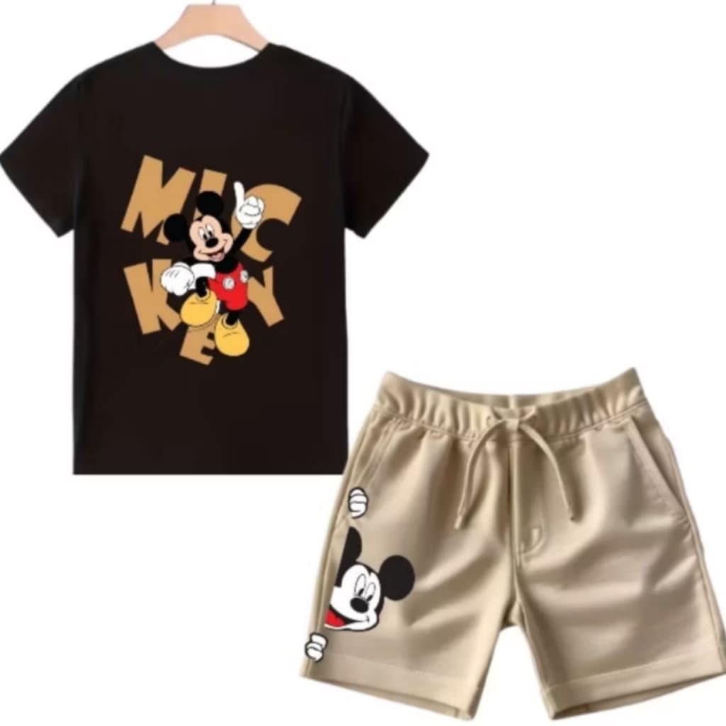 Conjunto infantil verão de menino camiseta manga curta e bermuda de moletom, básico casual - Estampa Divertida