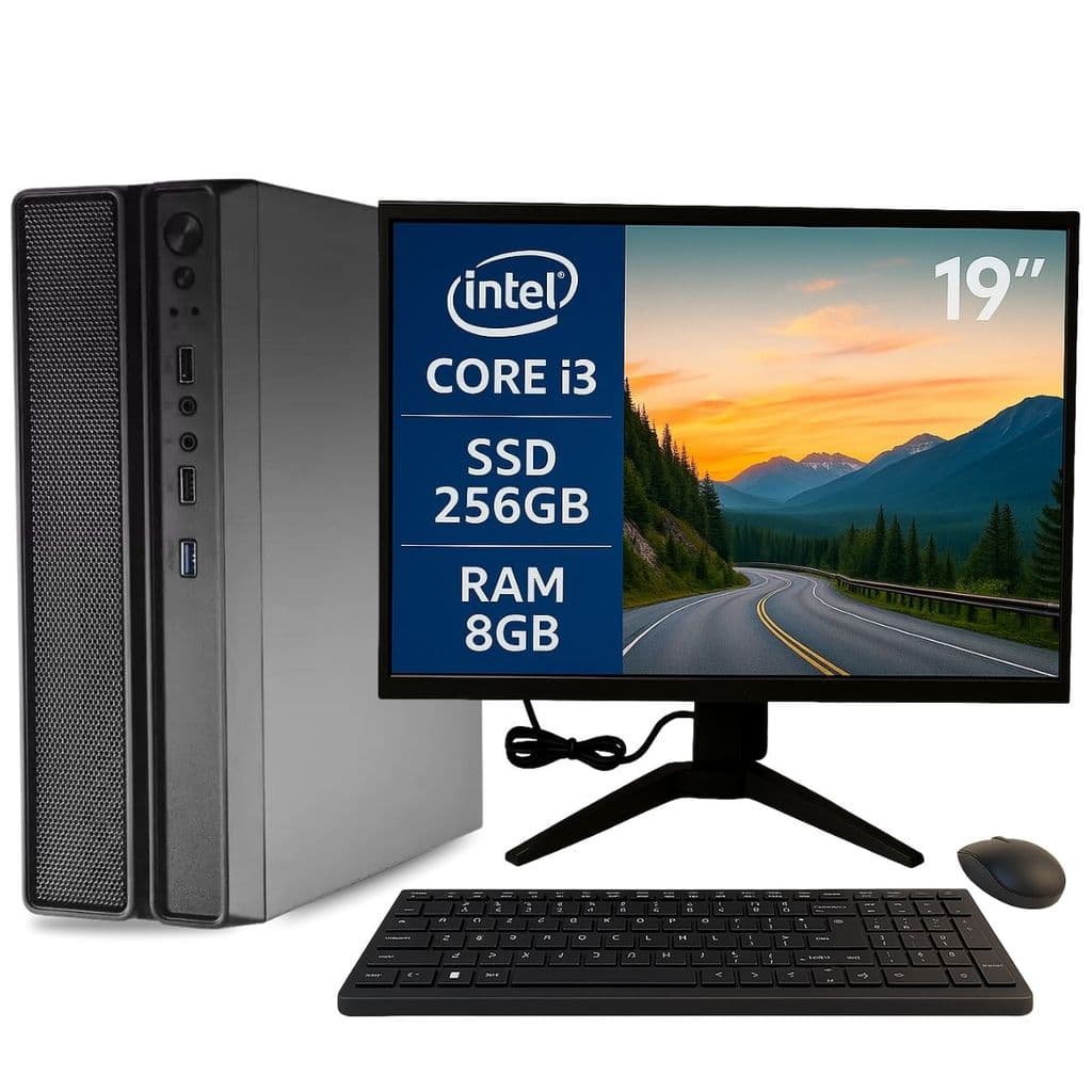 Computador SlimDesk Completo MultiPC i3 6ª Geração 8GB SSD 256GB Windows 11 Pronto para Uso