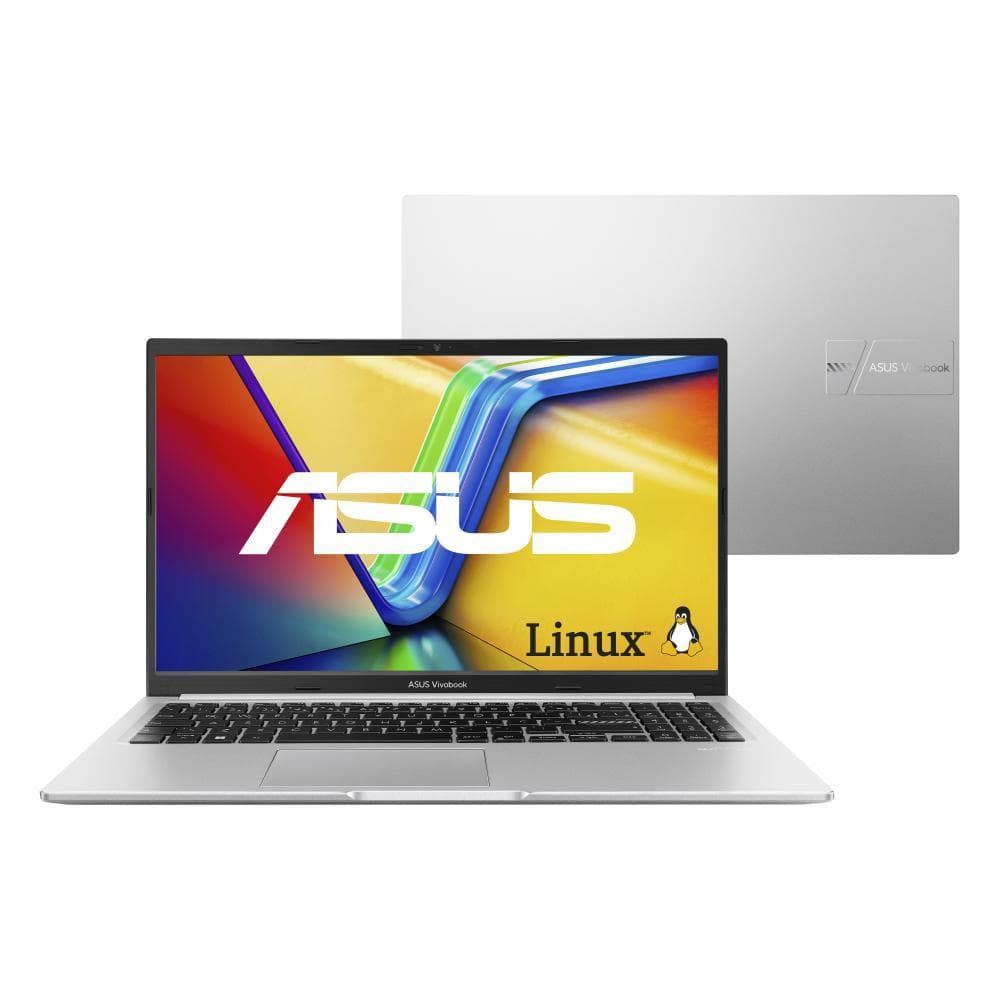 Notebook ASUS Vivobook 15 M1502YA AMD Ryzen 7 5825U 16GB Ram 1TB SSD Linux 15,6" FHD Silver - NJ613