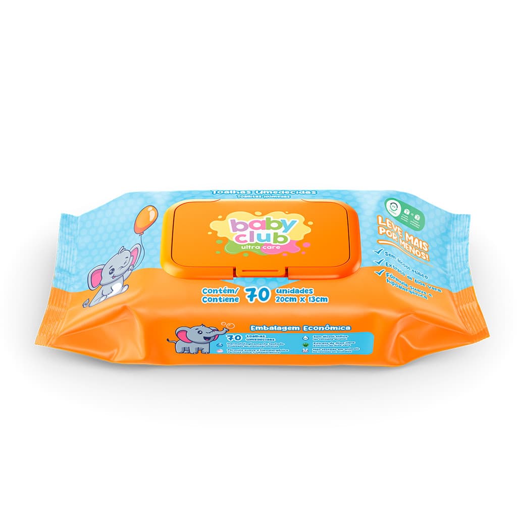 Kit 3 Lenços Umedecidos Tradicional 70 Folhas - Baby Club