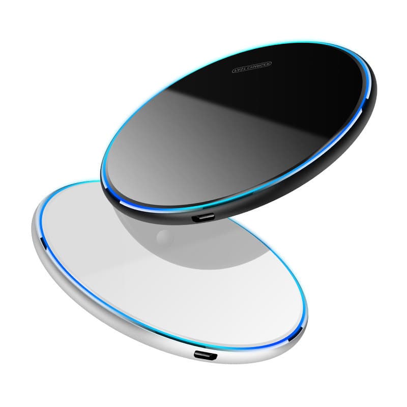 Carregador sem fio espelhado para celular 15W QI redondo adequado para Huawei Apple 17 carregador sem fio carga rápida