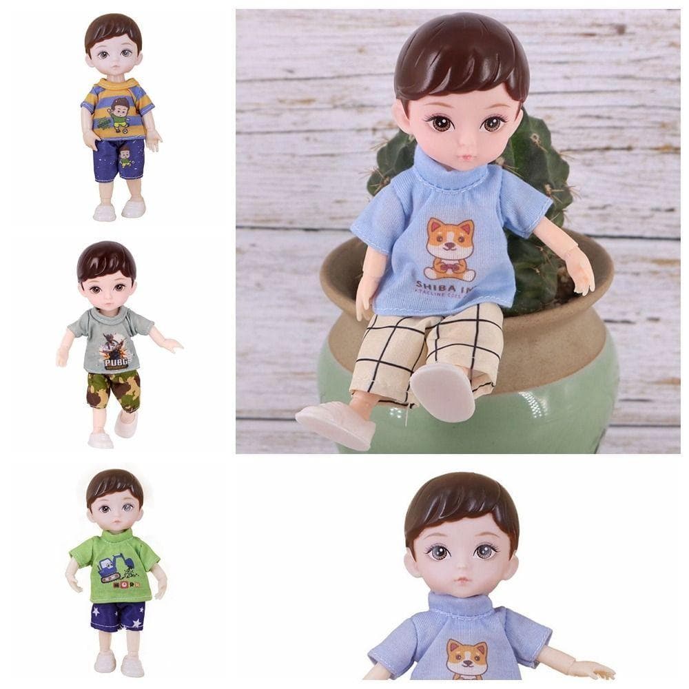  Boneca BJD De 16 Cm , Olhos Simulados 3D , 13 Bonecas Articuladas Com Roupas , Dobradiça