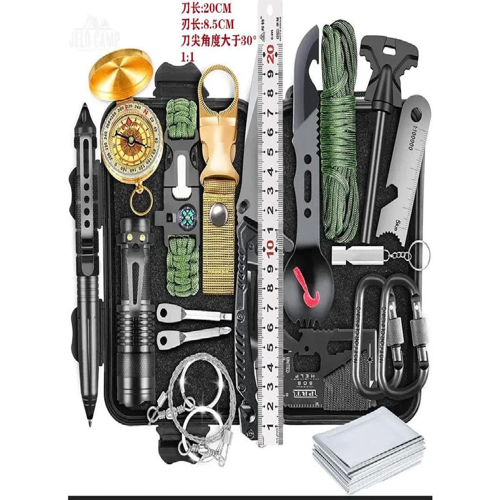 Kit de sobrevivência para carro, kit de primeiros socorros, equipamento de sobrevivência profissional, kit de ferramenta