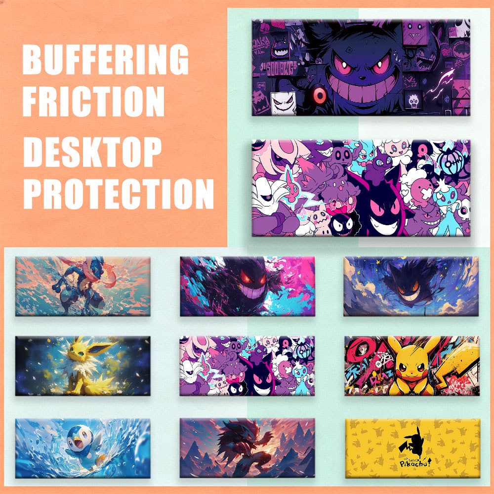 Grande Fantasma Pokemon Personagem Gaming Mouse Pad Base De Borracha Antiderrapante Tapete Suave PC Notebook Gamers