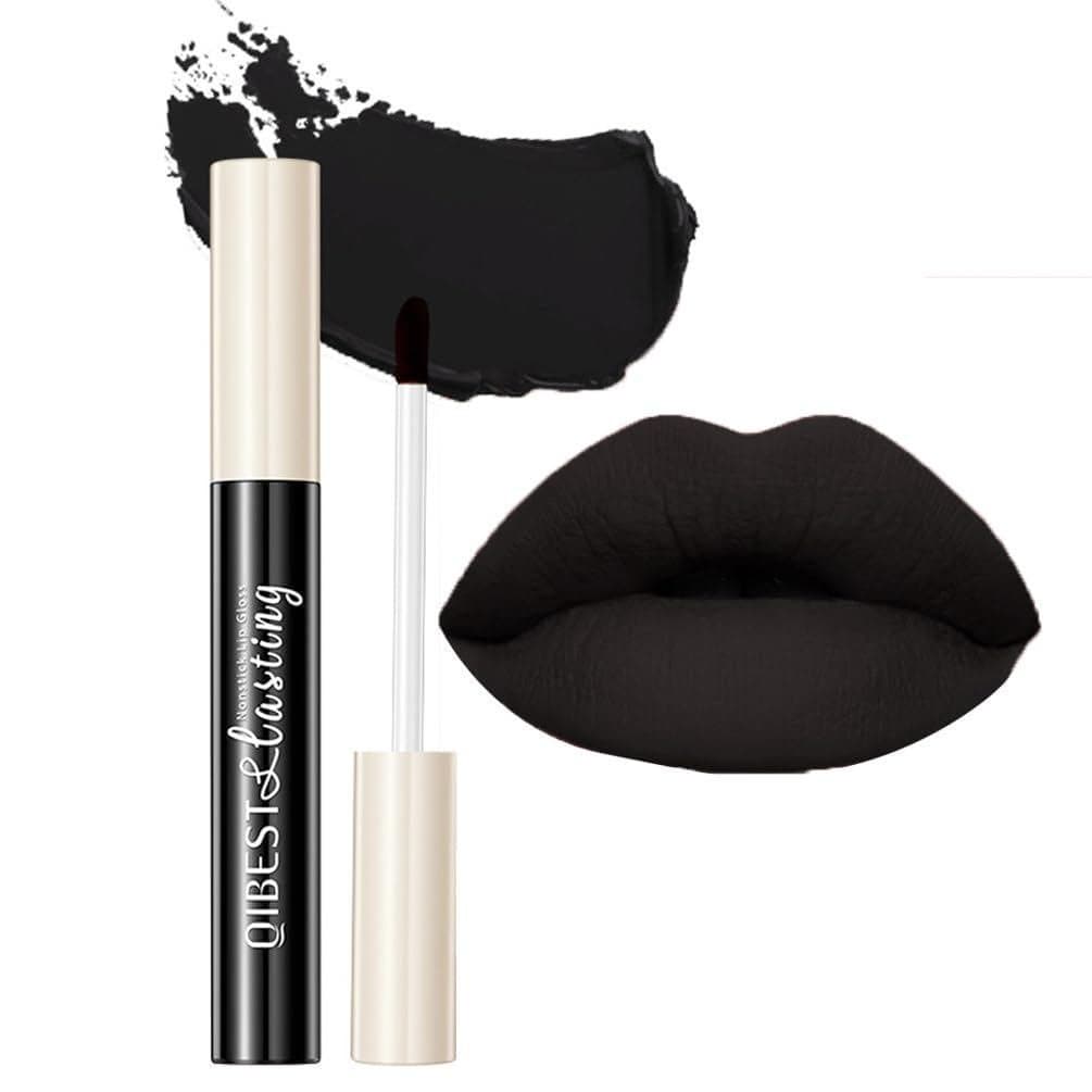          GL-Turelifes Matte Lip Glaze nas cores Branco, Verde, Preto e Roxo - Batom Vampiro, Não Pegajoso, Batom Líquido