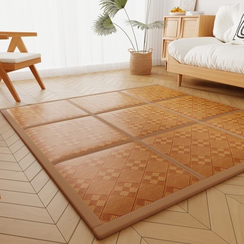 [Novo produto] Jiugongge Ice Rattan Tapete Sala de estar Mesa de centro Tapete Tatami Tapete de vime antiderrapante dobr