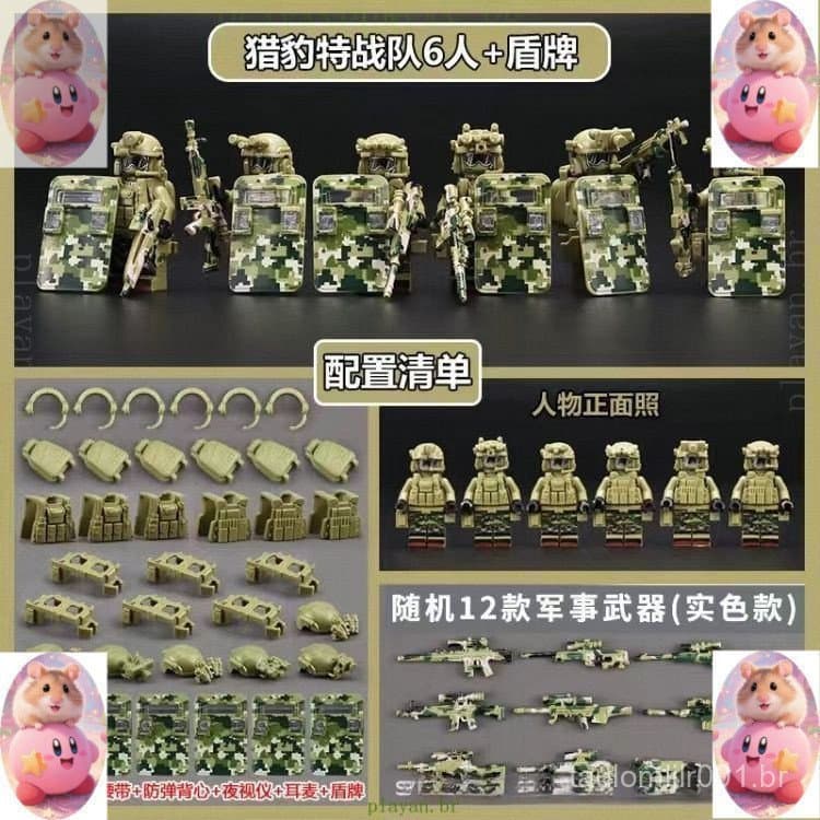 Blocos de montar Lego, série militar, minifiguras fantasma, soldados armados camuflados, brinquedos educativos DIY para 