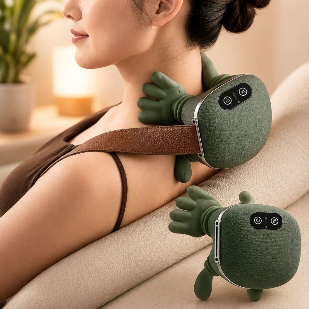 Massageador Elétrico Ombro Pescoço Dedo Biomimético Aquecimento Recarregável USB Massagem Cervular Dores Musculares
