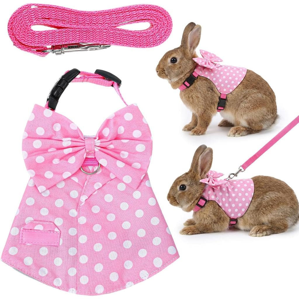 Conjunto de Coleira e Guia para Coelhos, à Prova de Fuga, Colete de Guia para Coelhos em Malha Macia e Respirável com Fi