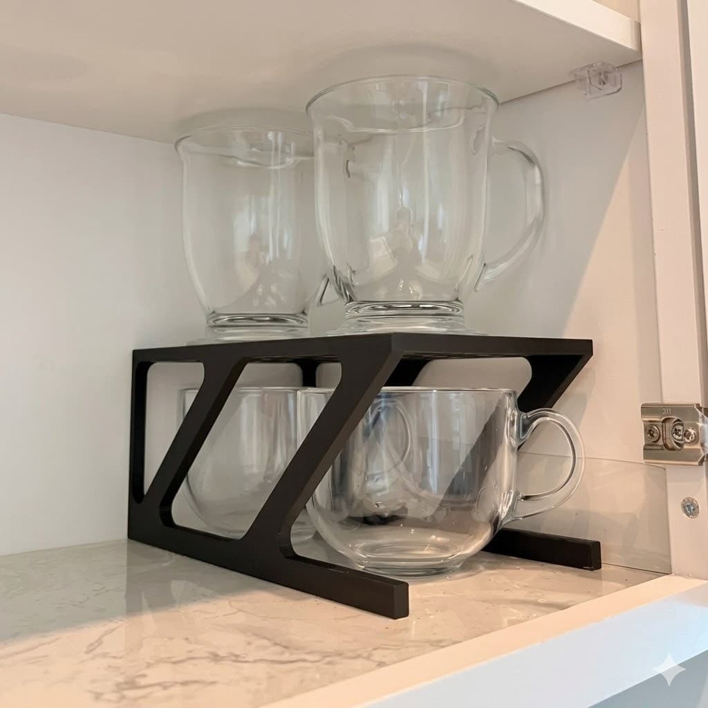 Porta Xícaras Canecas Organizador Armário Prateleira Suporte para Empilhar Cozinha Multiuso Luxo