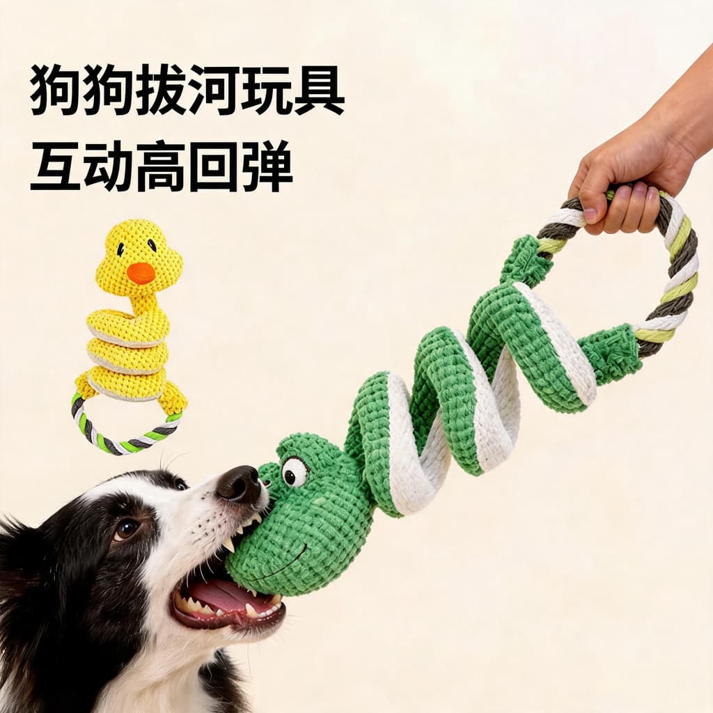 Brinquedo para cachorro, papel sonoro de pelúcia, resistente à mordida de voz, puxando brinquedo interativo de cabo de g