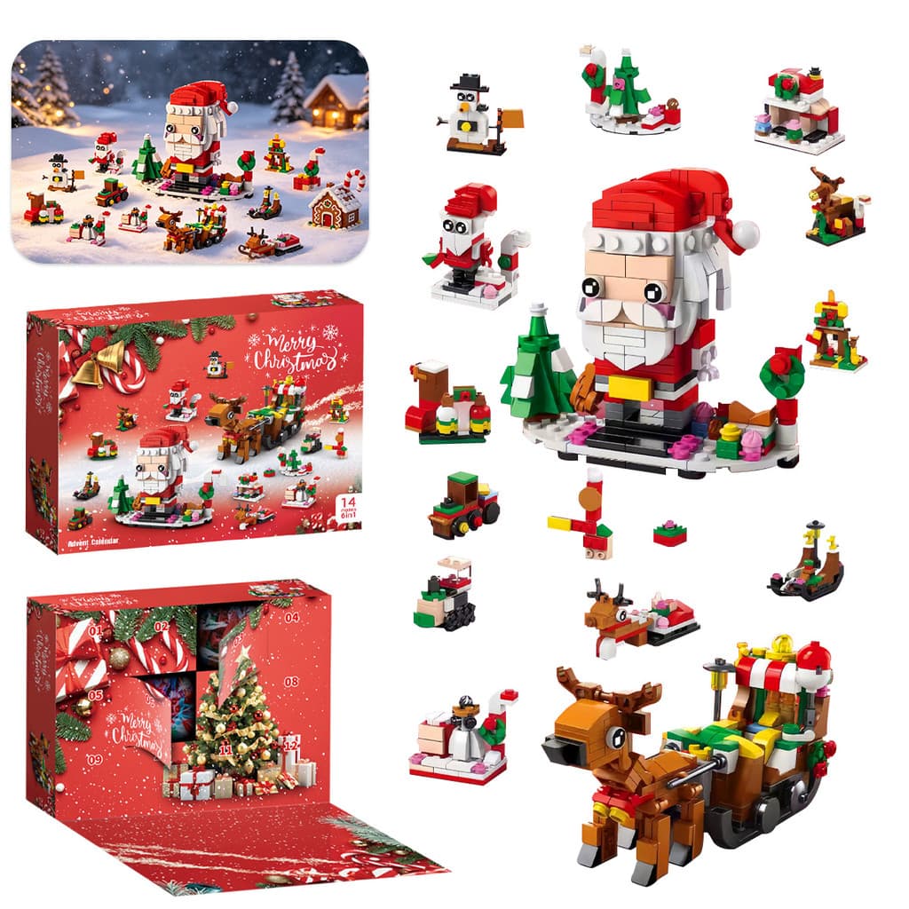 Kit Blocos Natal 12 Dias Árvore Compatível Lego Montar Educativo Presente