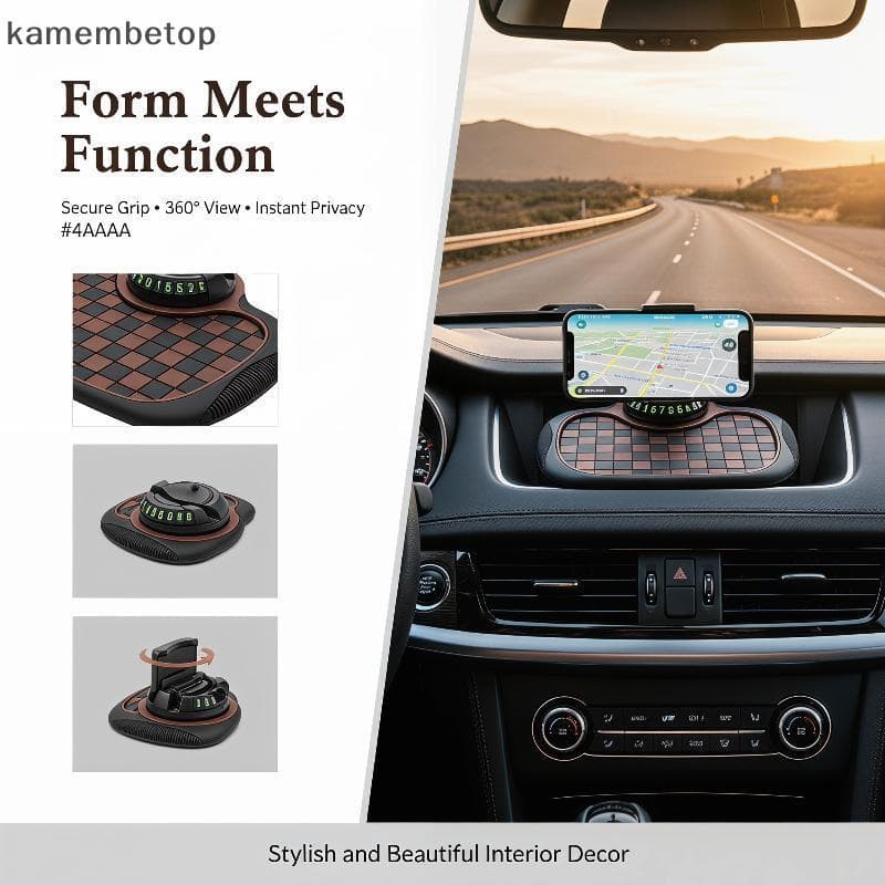 Tapete Antiderrapante Para Carro TOP Com Suporte Giratório De 360 Telefone Garante A Direção Segura E Viva-Voz