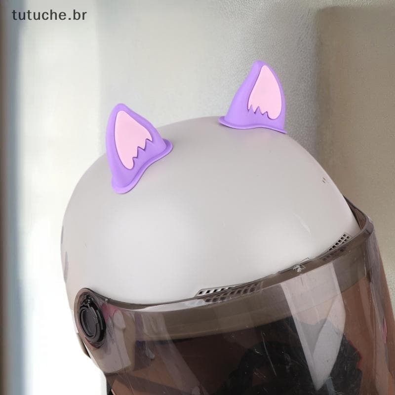 TU Capacete Da Motocicleta Decorações De Orelha De Gato Acessório Para Scooter Bicicleta Adesivo Moto Skate Ciclismo BR