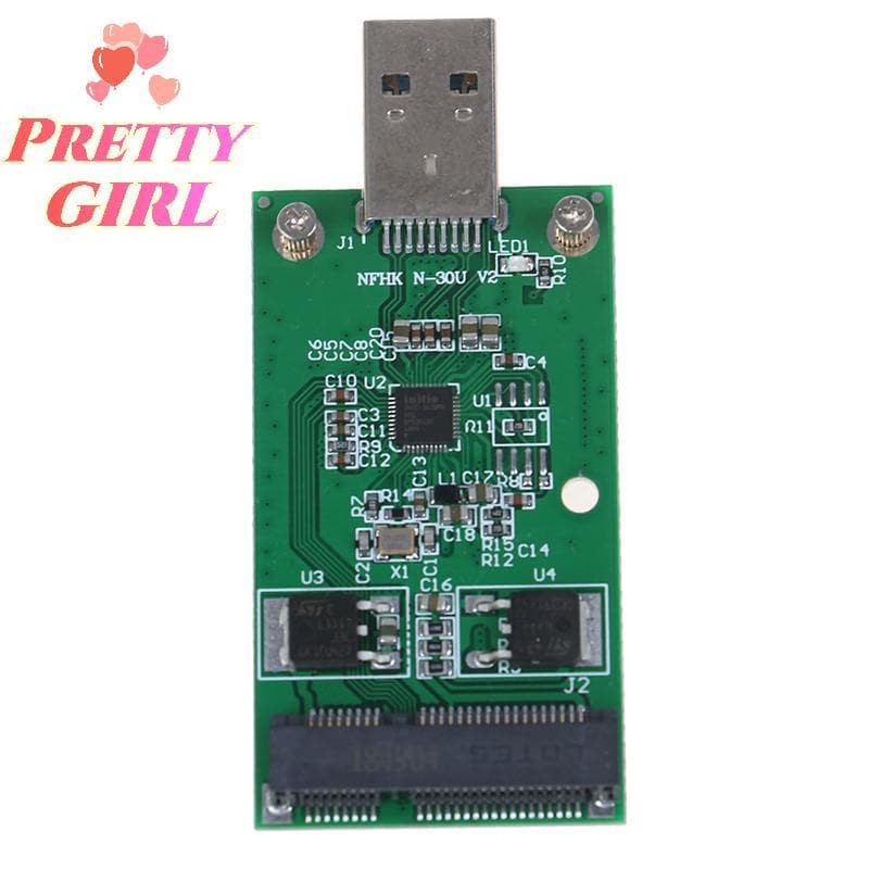 [Pretty ggirl] 1Pc Mini USB 3.0 Para PCIE mSATA SSD Externo PCBA Placa Adaptadora Transportadora [Novo]