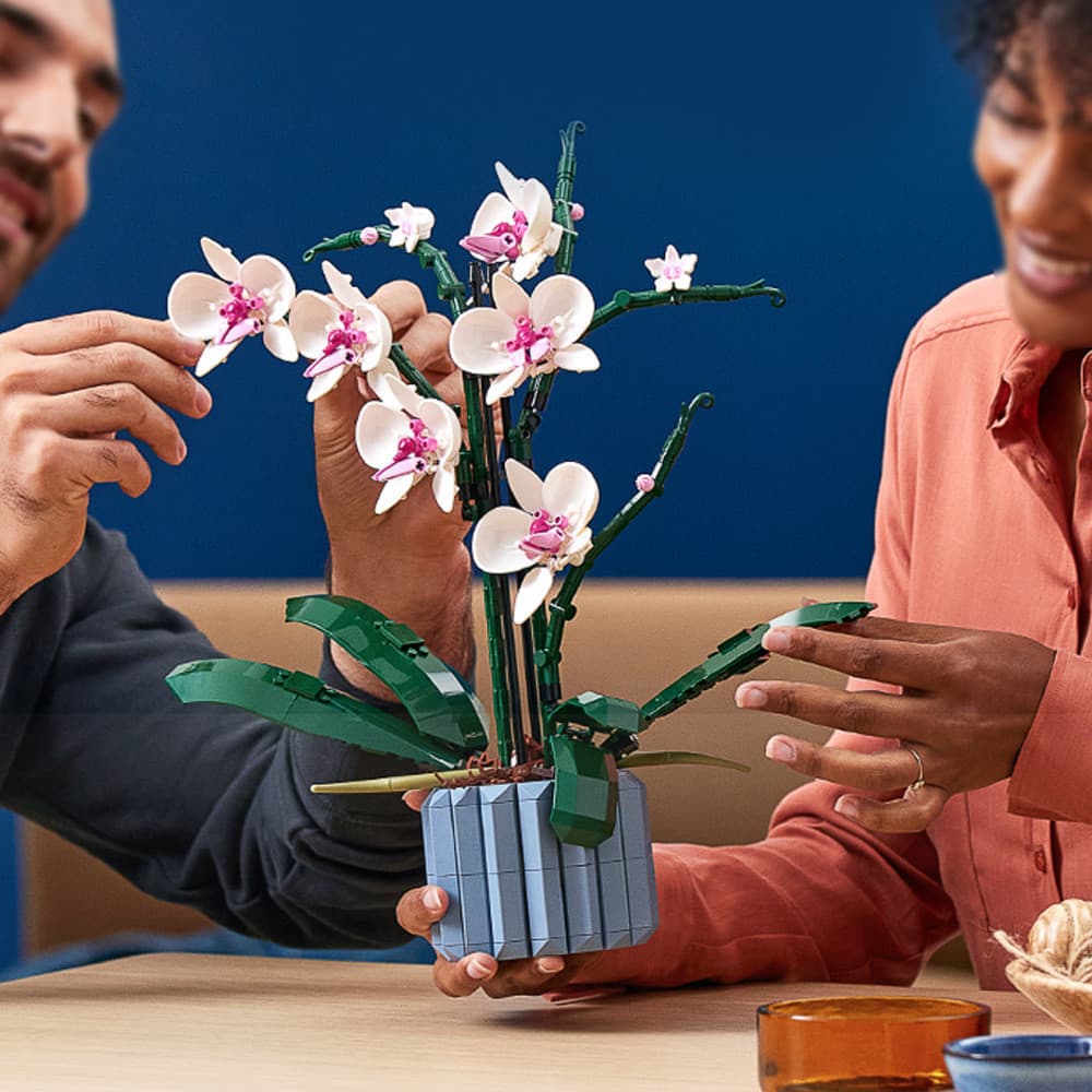 Buquê De Blocos De Construção De Orquídea Phalaenopsis De 754 Peças-Ornamento De Decoração De Casa , Brinquedo Educacion