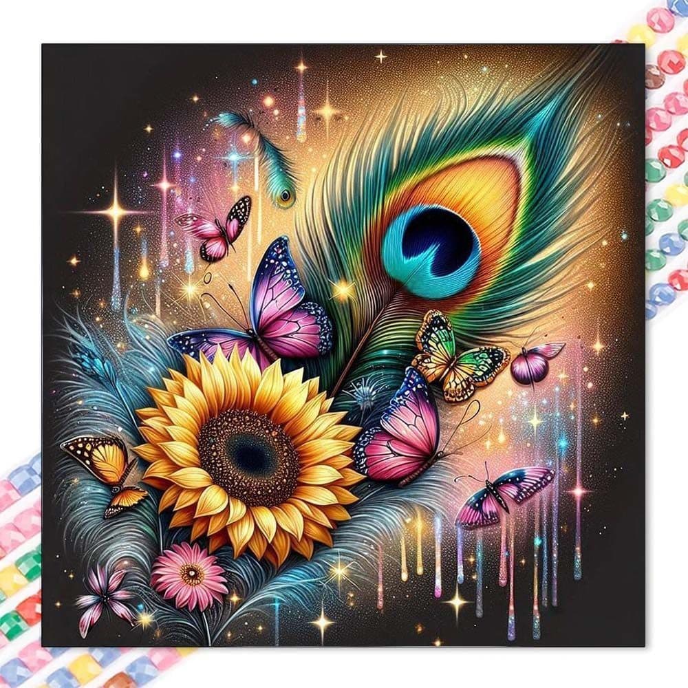5D diy diamante completo redondo pintura diamante-Kit de pintura diamante flores e borboleta mosaico lona diy arte da pa