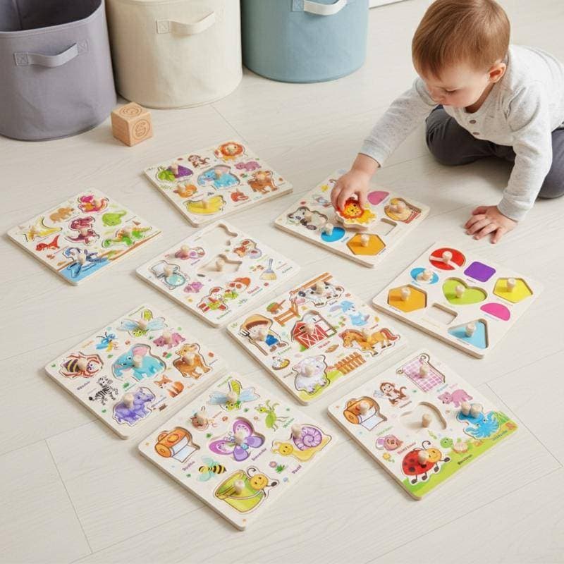 Montessori Quebra-Cabeças De Madeira Brinquedos Para Crianças Brinquedo Educativo Interativo Manual