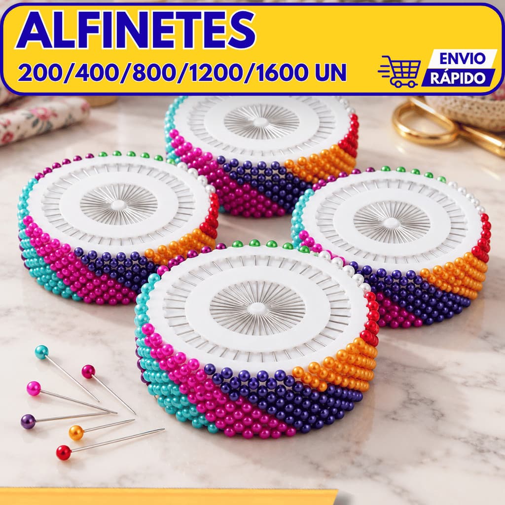 Alfinete Colorido Cabeça Bolinha Disco Costura Patchwork Bainha Molde 3,5cm Ponta Afiada Tecido