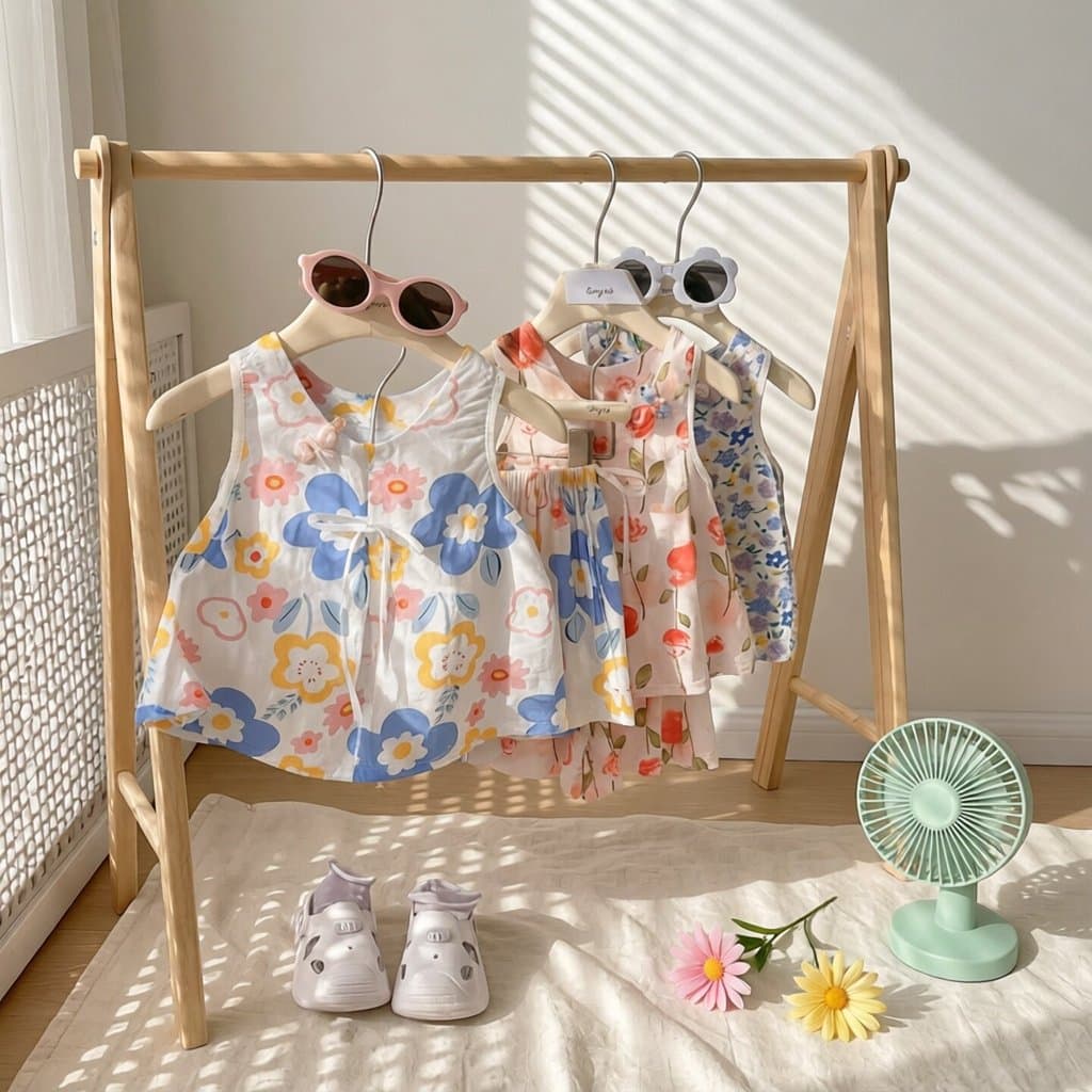 Meninas roupas de verão algodão seda bebê menina verão camisola Casual terno de duas peças menina moda estilingue terno