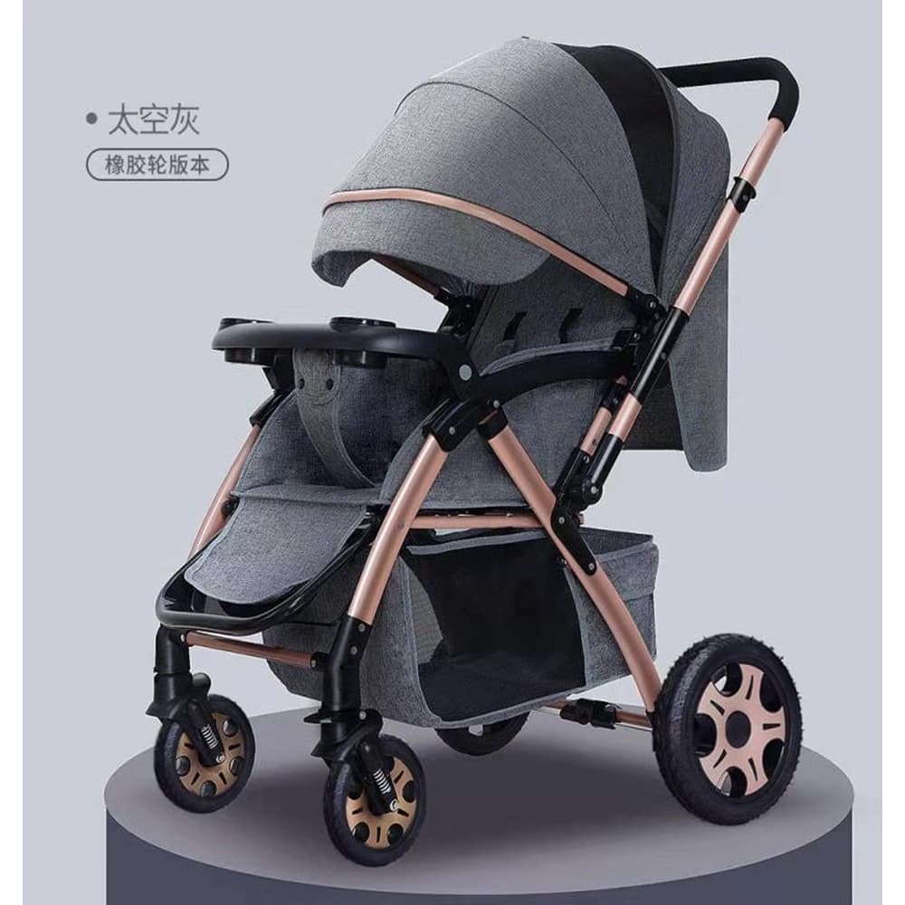 Carrinho grande ampliado alongado Ultra-leve absorção de choque carrinho de bebê leve dobrável pode sentar pode deitar
