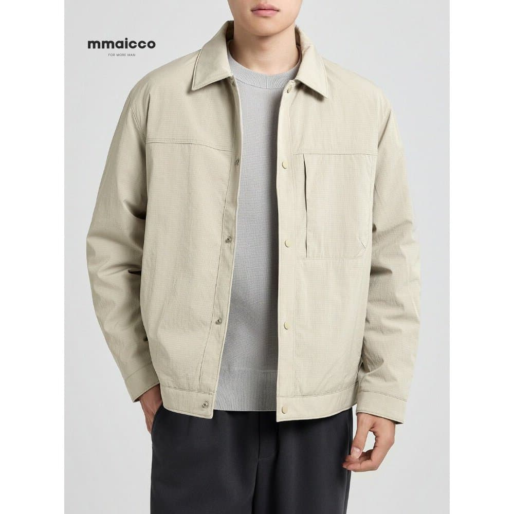 Momaike Roupas Masculinas Jaqueta Administrativa Estilo Jaqueta Acolchoada Masculina 2025 Inverno Novo Estilo Micro-text