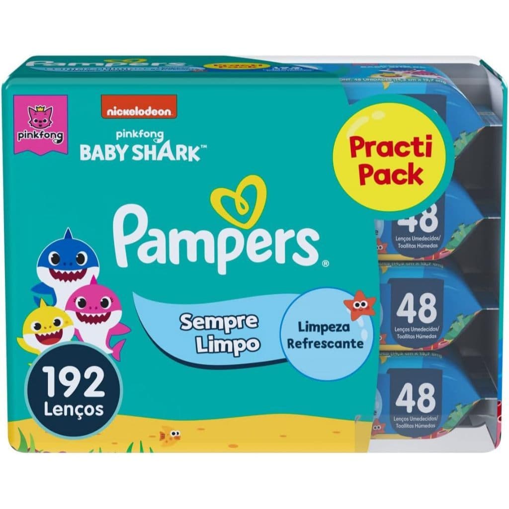 Lenços Toalhas Umedecidos Pampers Sempre Limpo 192 Un - também para rosto mãos e corpo