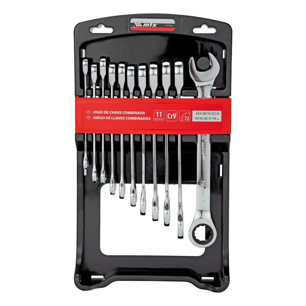 Jogo de Chave Combinada Com Catraca 8 a 19mm 11 Peças MTX 147959
