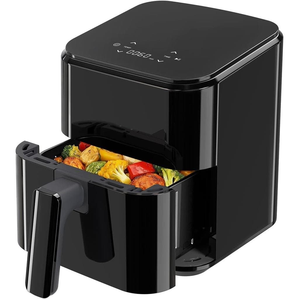 NEWBULIG Air Fryer, Fritadeira a Ar Digital Compacta de 3 Litros com Placa Antiaderente e Cesto Lavável na Lava-louças, 