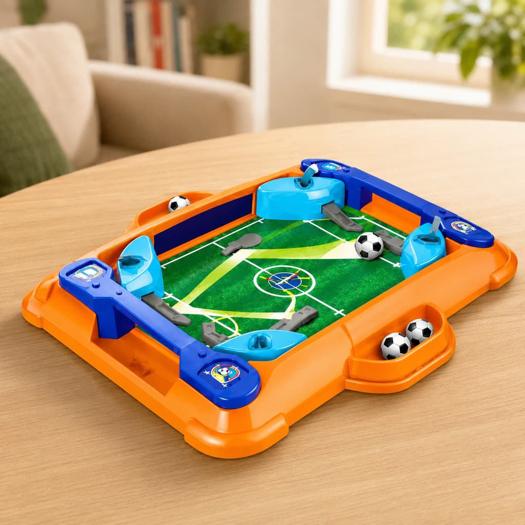 Mini Futebol De Mesa Manual 2 Jogadores – Jogo Infantil Educativo | Brinquedo Divertido Família