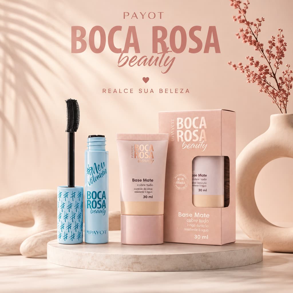 Kit Boca Rosa Beauty By Payot Base Líquida + Máscara Para Cílios Longa Duração