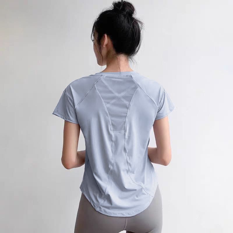 Esportes de verão feminino Fitness elástico roupas de secagem rápida correndo roupas finas soltas mais magro olhar roupa