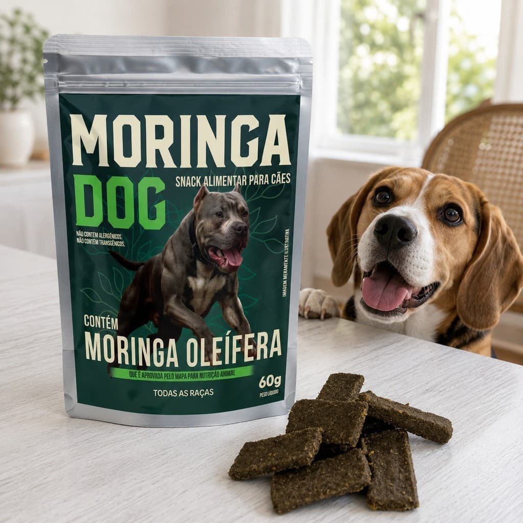 Moringa Dog 60g Petisco Natural Rico em Vitaminas Snack Saudável Para Cachorro