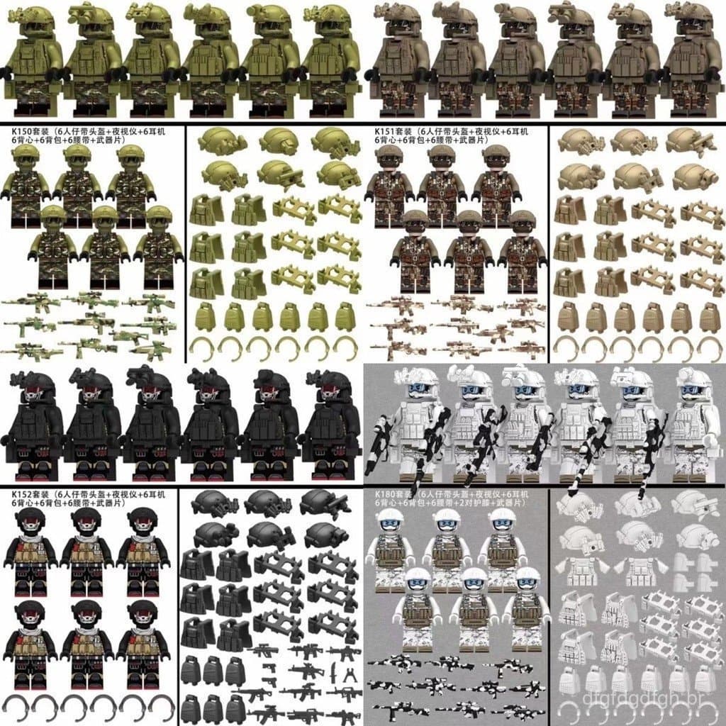 Blocos de Montar Compatíveis com Lego, Brinquedos de Montagem de Minifiguras Militares, Série de Veículos das Forças Esp