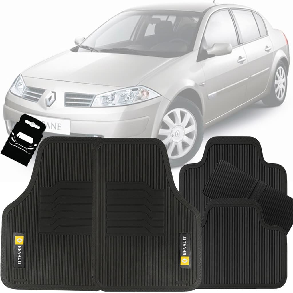 Tapete Automotivo Universal Borracha Megane 1999 2000 2001 2002 2003 2004 2005 2006 2007 2008 2009 2010 2011 2012 2013