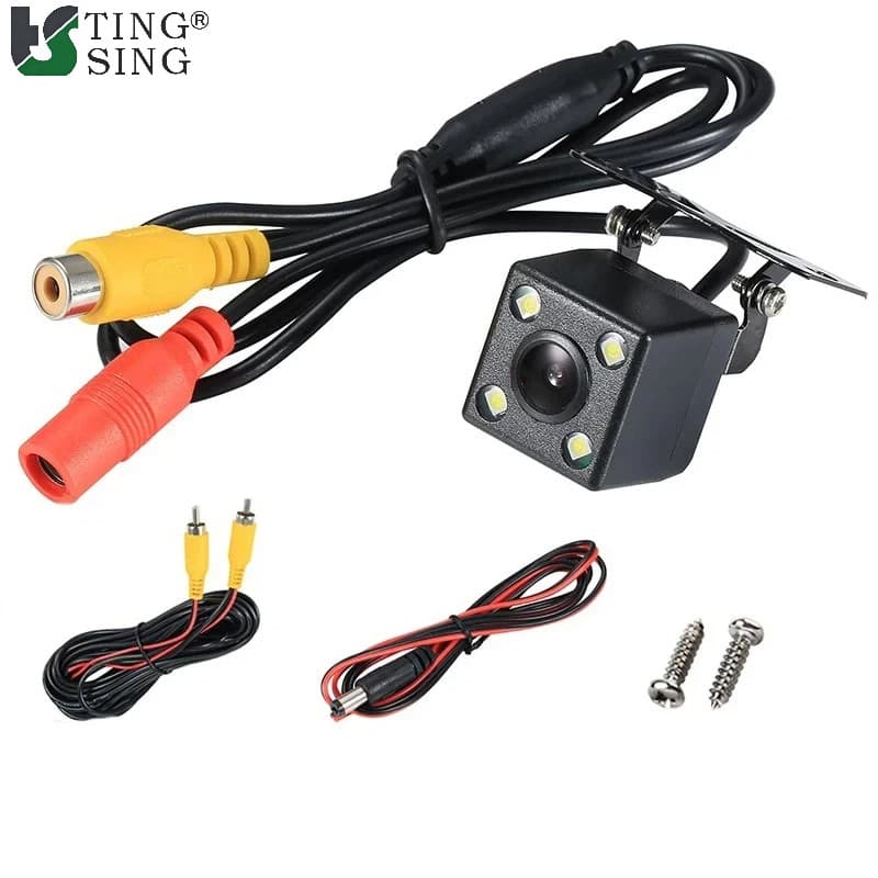 Câmera Retrovisora Do Carro Hdlarge Angular Visão Traseira Vídeo Veículo Backup Reversa 12/4/8LED Noturna De Estacioname