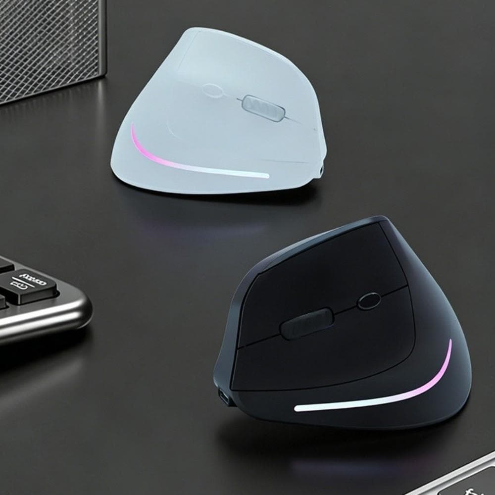 Mouse Vertical FIWICKA , Mudo Recarregável Ergonômico Sem Fio Protetor De Pulso Ajustável Silencioso